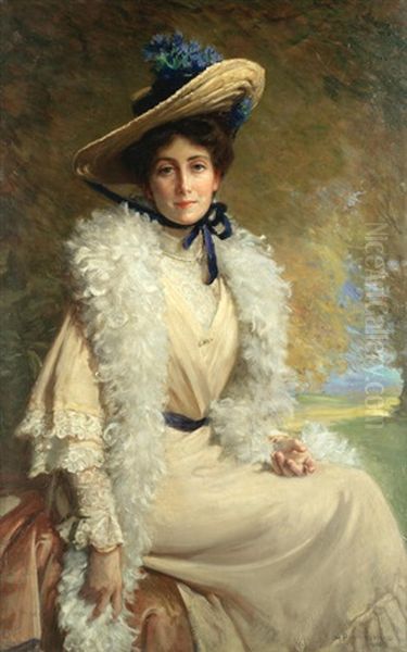 Mrs Walter Frith Oil Painting by George Percy R. E. Jacomb-Hood