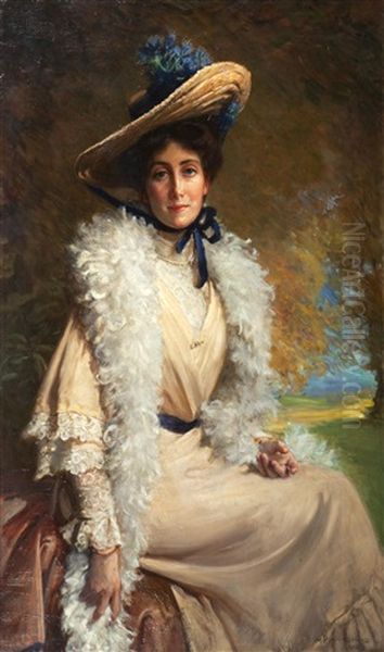 Mrs Walter Frith Oil Painting by George Percy R. E. Jacomb-Hood