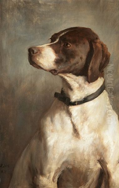 English Pointer Oil Painting by George Percy R. E. Jacomb-Hood