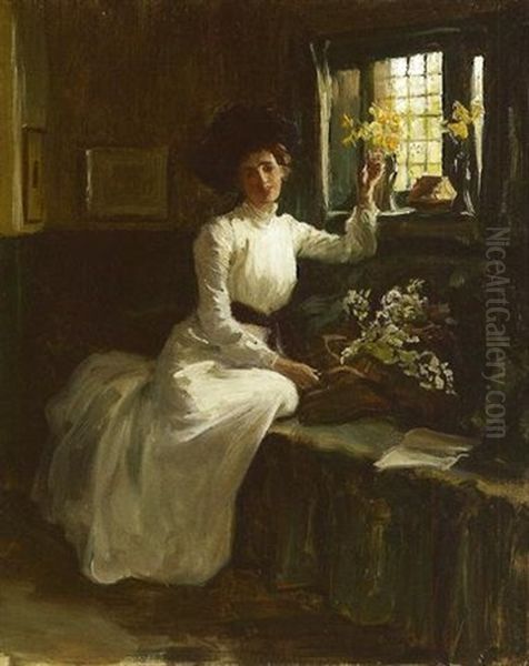 Emblems Of Spring Oil Painting by George Percy R. E. Jacomb-Hood