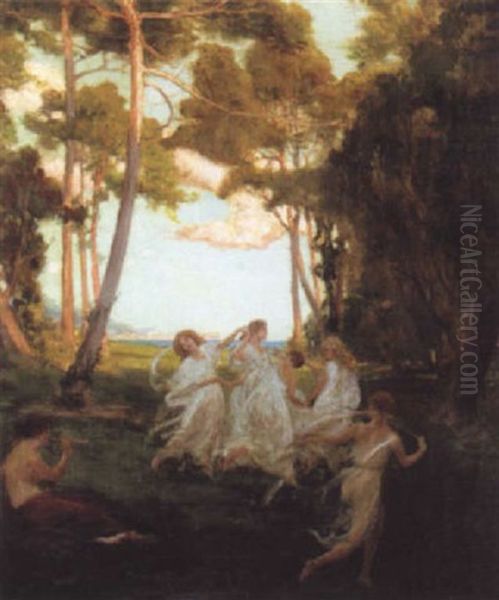 Spring Dance Oil Painting by George Percy R. E. Jacomb-Hood