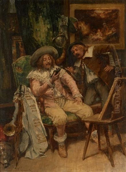 Le Marchand D'objets D'art Oil Painting by (Alfred Louis Vigny) Jacomin