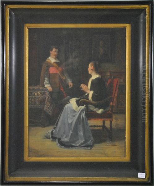 Le Courtisan Oil Painting by (Alfred Louis Vigny) Jacomin