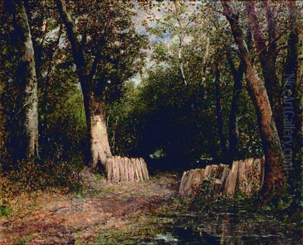 Sous-bois Oil Painting by (Alfred Louis Vigny) Jacomin