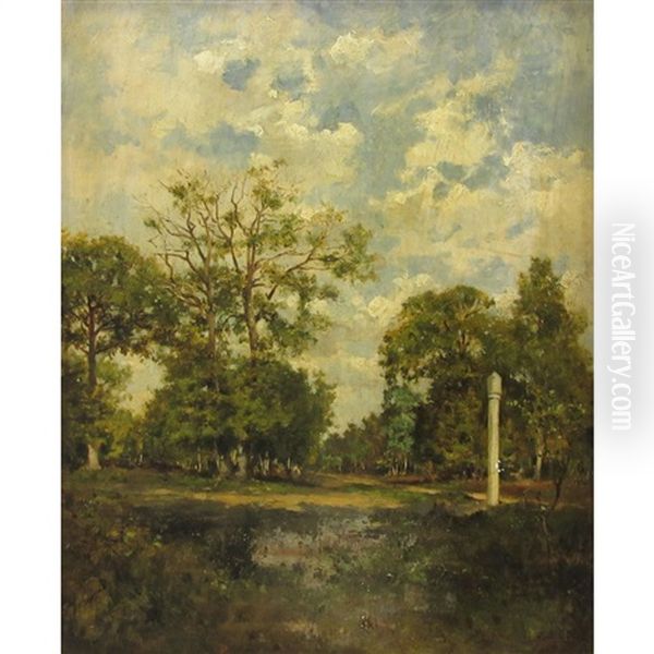 A Forest Clearing Oil Painting by Marie Ferdinand Jacomin