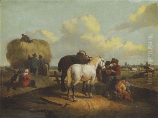 Heuernte Oil Painting by Joseph Jacops