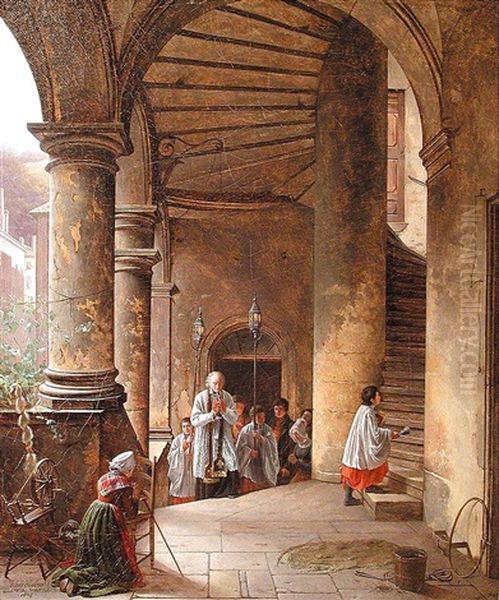 La Procession Oil Painting by Claudius Jacquand