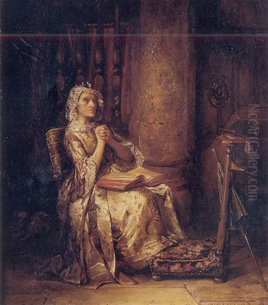 Dame De Qualite En Priere Oil Painting by Claudius Jacquand