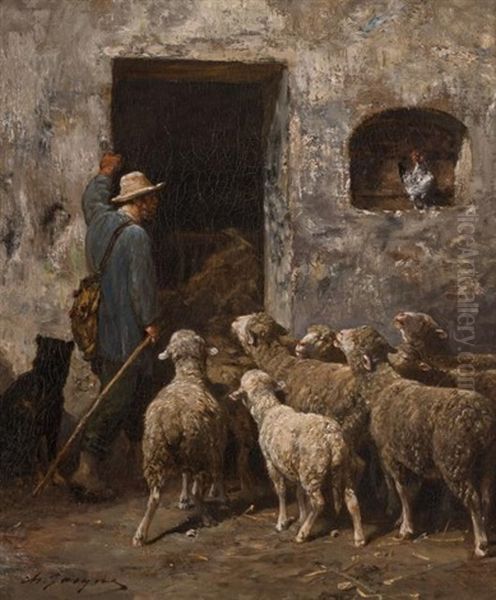 The Return Home Oil Painting by Charles Emile Jacque