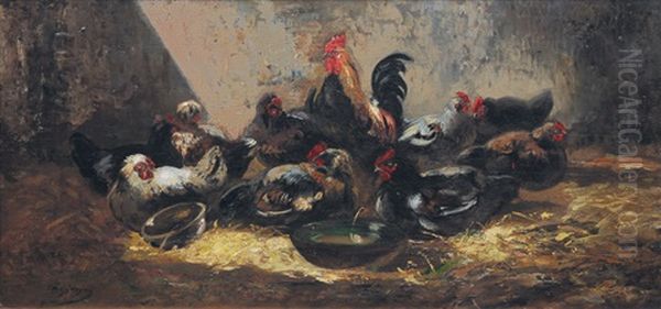 In The Chicken House by Charles Emile Jacque