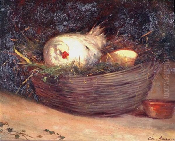 Gallina Oil Painting by Charles Emile Jacque