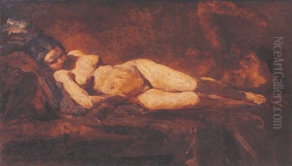 Dormeuse Oil Painting by Charles Emile Jacque