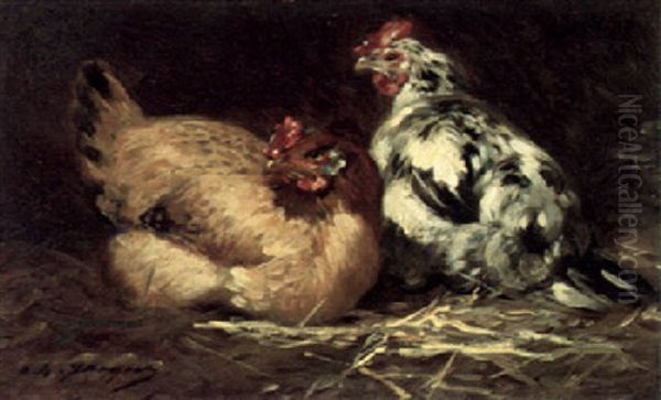 Buddies Oil Painting by Charles Emile Jacque