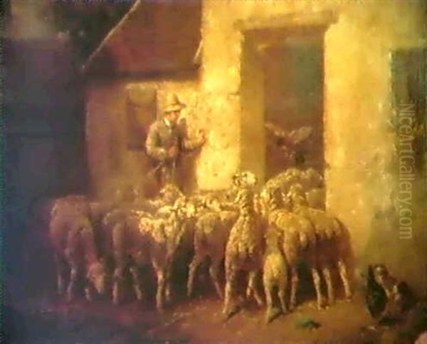 The Return Of The Flock Oil Painting by Charles Emile Jacque