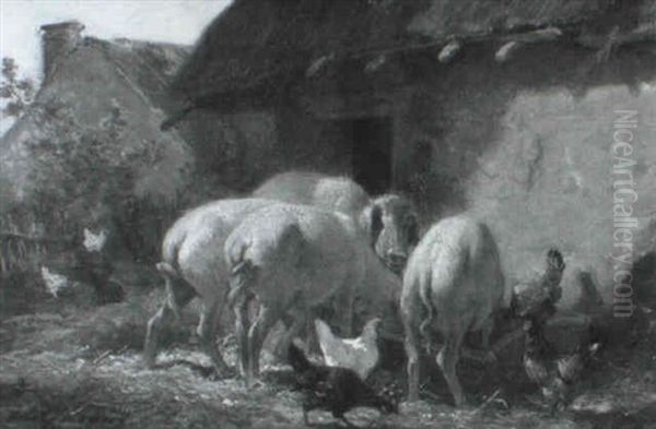 Animaux Oil Painting by Charles Emile Jacque