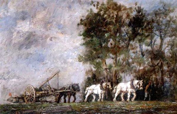 Chevaux De Trait Oil Painting by Maurice Jacques