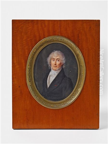 A Portrait Miniature Of The English Admiral Clockett Oil Painting by Nicolas Jacques