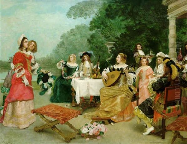 The Recital Oil Painting by Achille Jacquet