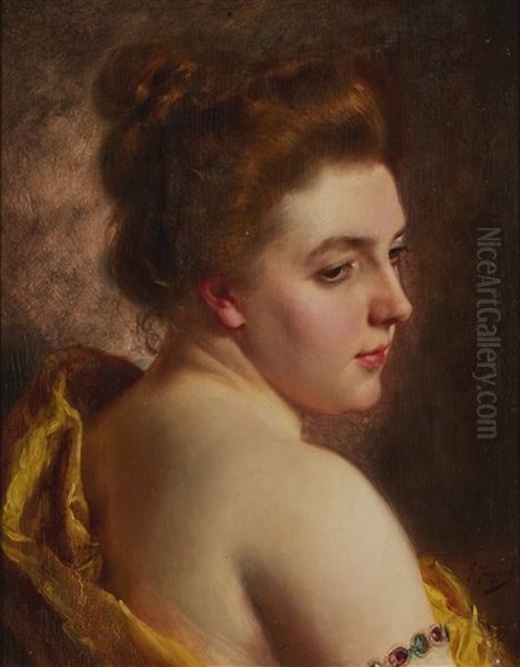 White Shoulders Oil Painting by Gustave Jean Jacquet