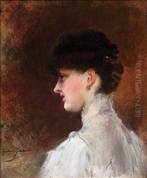 Dame De Profil Oil Painting by Gustave Jean Jacquet