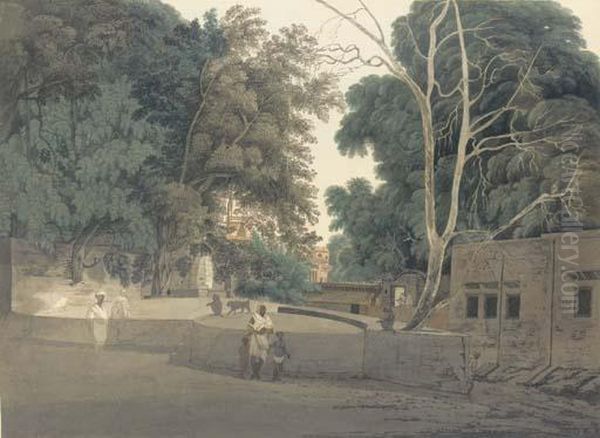 Brindavan Near Mathura Oil Painting by Ezekiel, Lt. General Barton