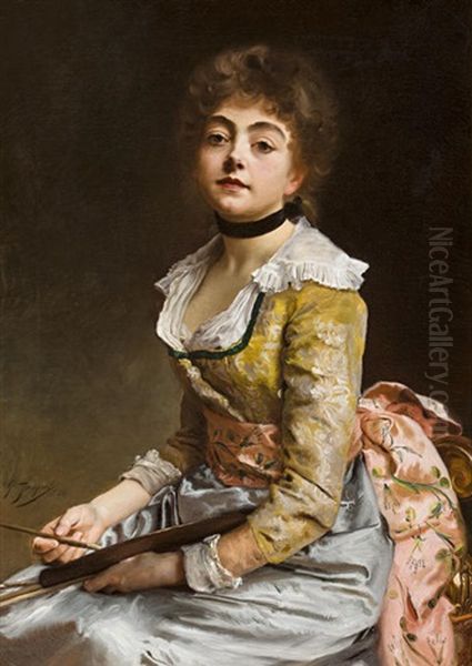 The Young Painter Oil Painting by Gustave Jean Jacquet