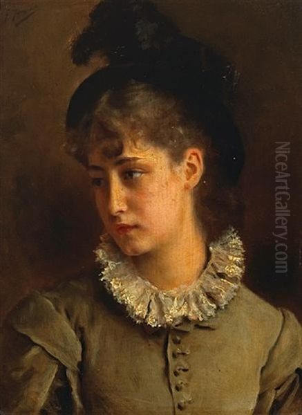 A Solemn Beauty Oil Painting by Gustave Jean Jacquet