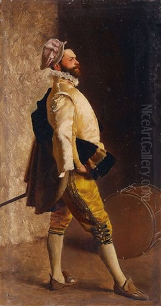 Stehender Trommler Oil Painting by Gustave Jean Jacquet