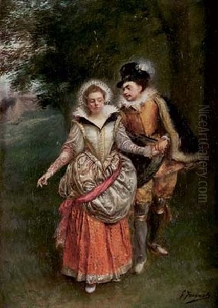 Moment Amoureux Oil Painting by Gustave Jean Jacquet