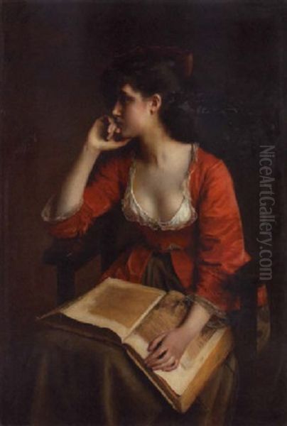 A Moment Of Reflection Oil Painting by Gustave Jean Jacquet