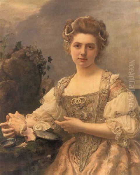 Les Tresors De La Mer Oil Painting by Gustave Jean Jacquet