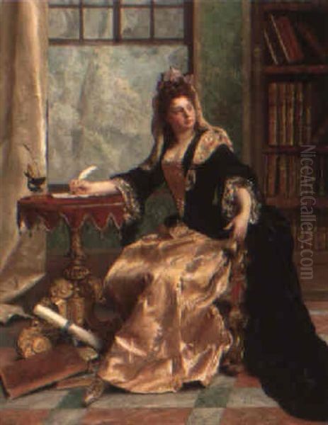 The Letter Oil Painting by Gustave Jean Jacquet