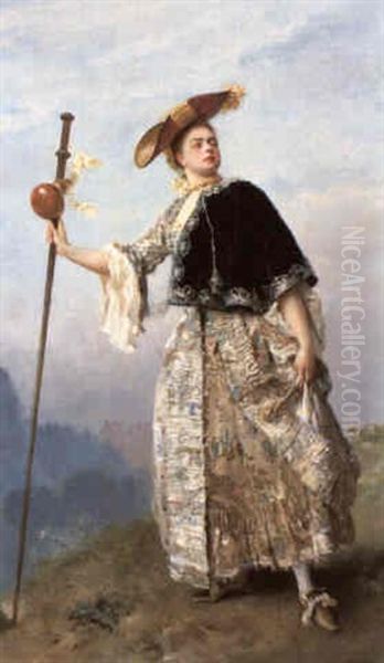 L'elegante Oil Painting by Gustave Jean Jacquet