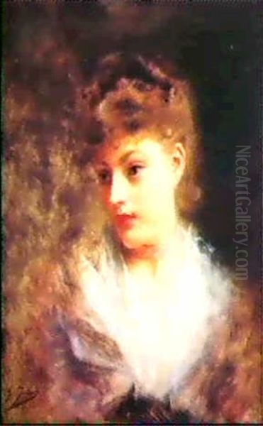 Jeune Femme Pensive Oil Painting by Gustave Jean Jacquet