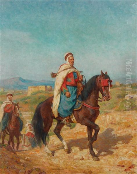 Cavalier Arabe Oil Painting by Henry Jacquier