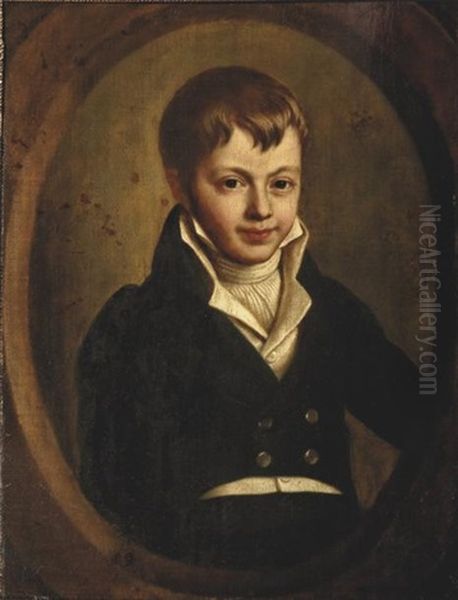 Portrait D'un Jeune Garcon Oil Painting by Francois Xavier Joseph Jacquin