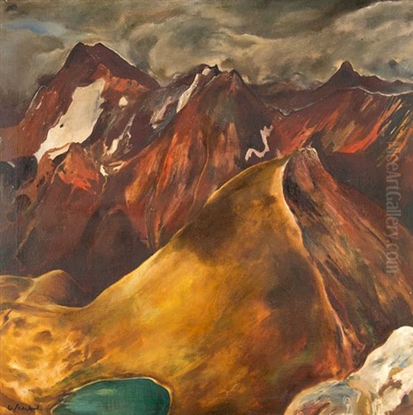 Allgauer Berge Oil Painting by Willi Jaeckel