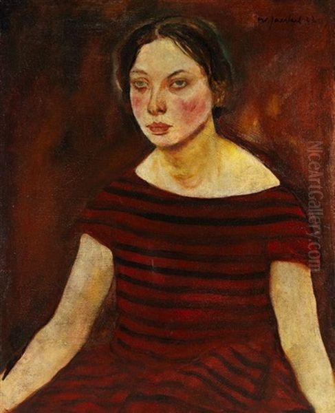 Portrat Einer Dame Oil Painting by Willi Jaeckel