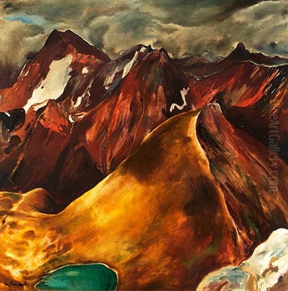 Allgauer Berge Oil Painting by Willi Jaeckel