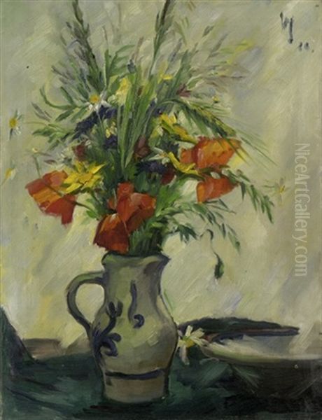 Blumenstilleben Oil Painting by Willi Jaeckel