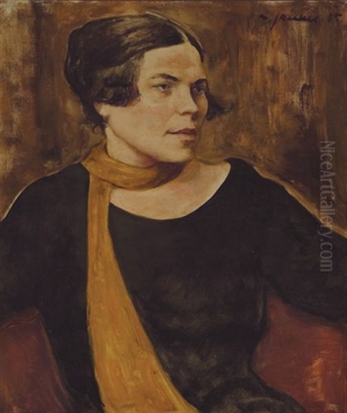 Portrait Of A Polish Lady Oil Painting by Willi Jaeckel