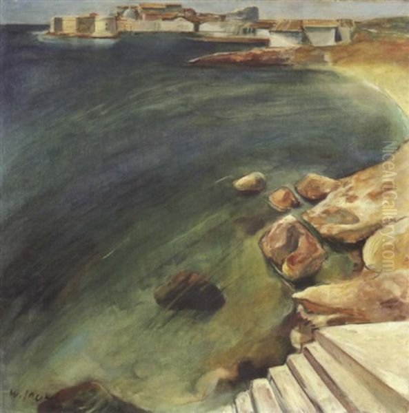 Blick Aus Ragusa (dubrovnik) Oil Painting by Willi Jaeckel