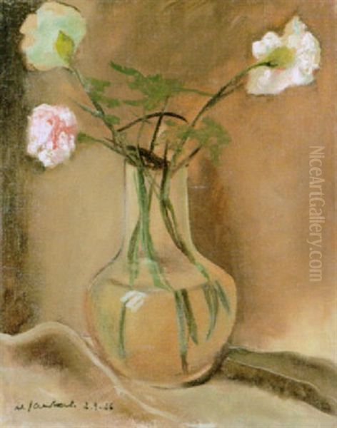 Nelken In Einer Vase Oil Painting by Willi Jaeckel