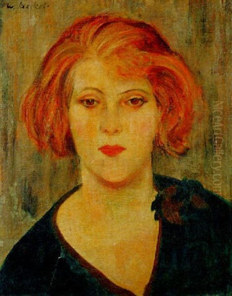 Portrait Einer Jungen Frau Oil Painting by Willi Jaeckel