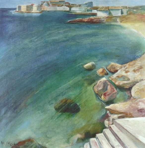 Blick Auf Ragusa Oil Painting by Willi Jaeckel