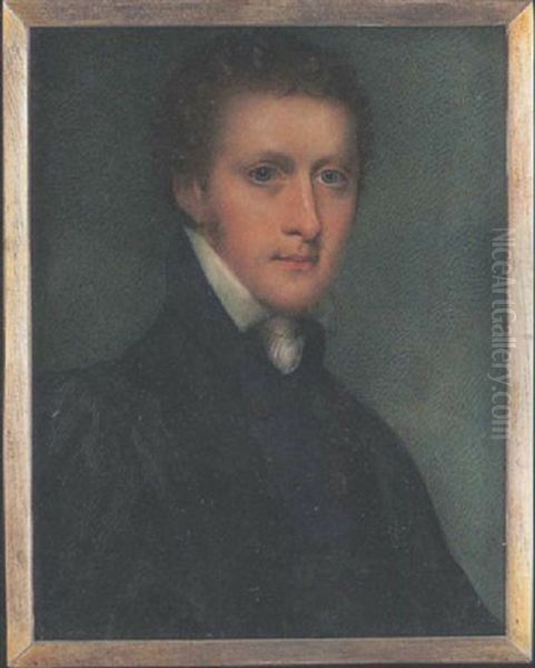 Augustus Frederick Fitzgerald, 3rd Duke Of Leinster, Wearing Double-breasted Dark Blue Coat With Brass Buttons, White Collar And Cravat Oil Painting by Charles Jagger