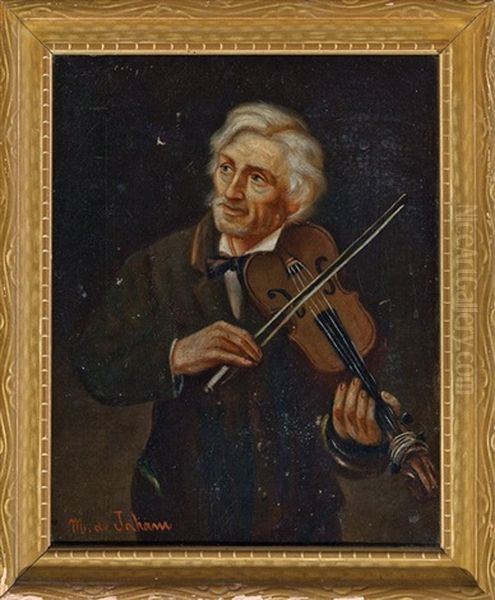 The Violinist Oil Painting by Marie Therese de Jaham