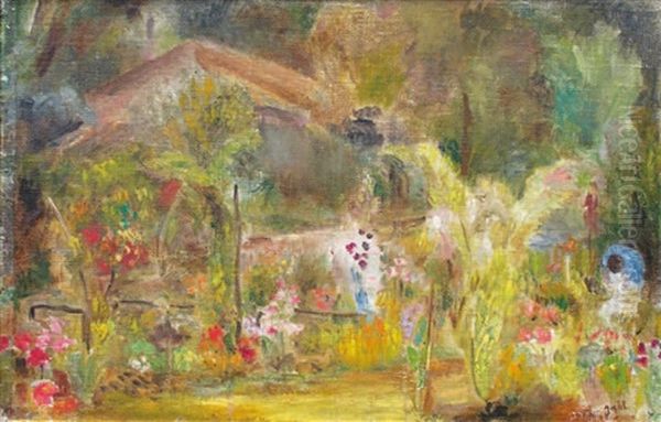 Jardin Fleuri Oil Painting by Wladyslaw Adam Alojzy Jahl