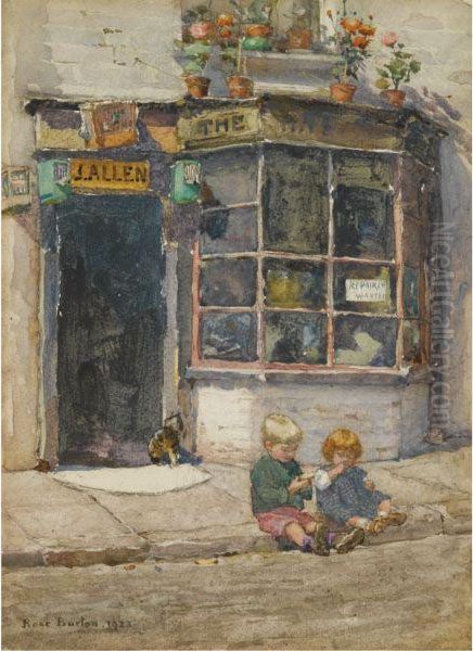 Cobbler's Shop In Lancelot Place, Knightsbridge Oil Painting by Rose Barton