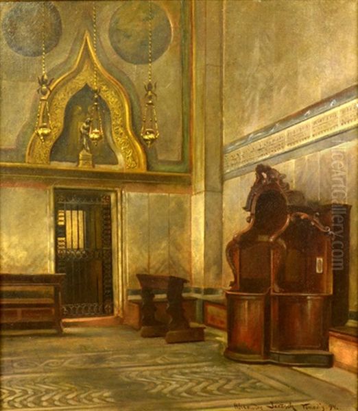 Interior Of Venetian Church Oil Painting by Alexander Jakesch